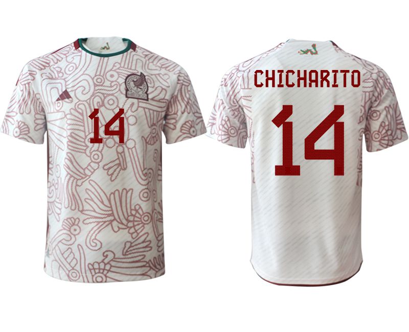 Men 2022 World Cup National Team Mexico away aaa version white 14 Soccer Jerseys